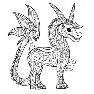 Colorful Alebrijes With Patterns Coloring Page 18696-15651