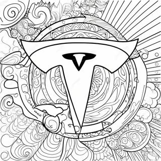 Tesla Logo Coloring Page 1871-1538