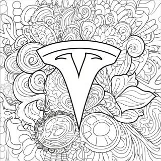 Tesla Logo Coloring Page 1871-1539