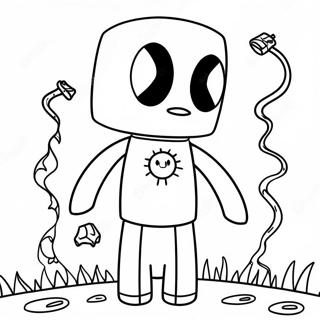 Cute Enderman With A Smile Coloring Page 18736-15683