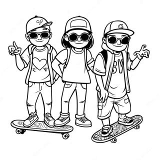 Cool Homies With Skateboards Coloring Page 18766-15705