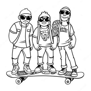 Cool Homies With Skateboards Coloring Page 18766-15706