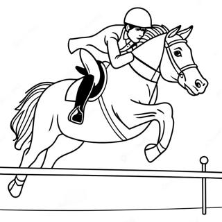 Elegant Show Jumping Horse In Action Coloring Page 18829-15755