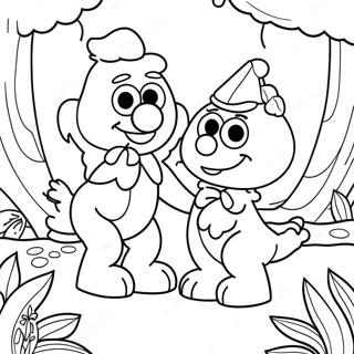 Elmo And Abby In A Magical Garden Coloring Page 18839-15762