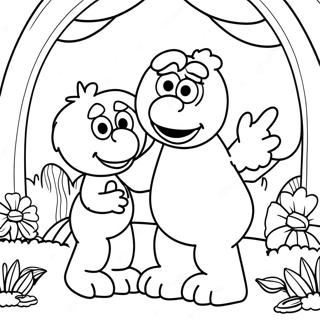 Elmo And Abby In A Magical Garden Coloring Page 18839-15763