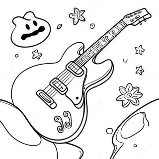 Rock And Roll Guitar Coloring Page 18858-15775