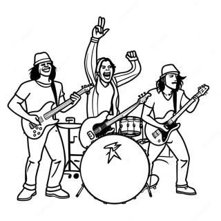 Rock And Roll Band On Stage Coloring Page 18859-15777