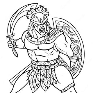 Fierce Warrior Coloring Page 18909-15817