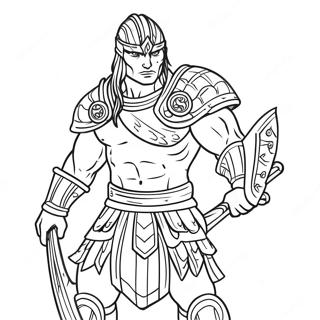 Fierce Warrior Coloring Page 18909-15818