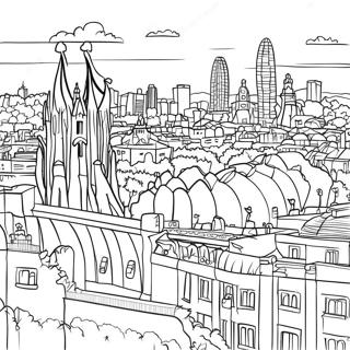 Barcelona City Skyline Coloring Page 18948-15846