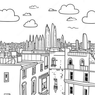 Barcelona City Skyline Coloring Page 18948-15848