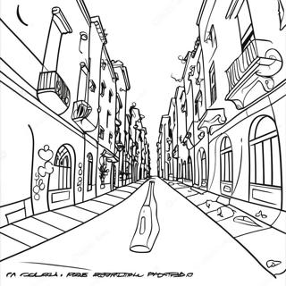 Colorful Barcelona Street Art Coloring Page 18949-15850