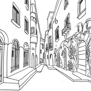 Colorful Barcelona Street Art Coloring Page 18949-15851