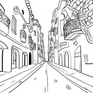 Colorful Barcelona Street Art Coloring Page 18949-15852