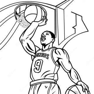 76ers Basketball Player Dunking Coloring Page 18959-15859