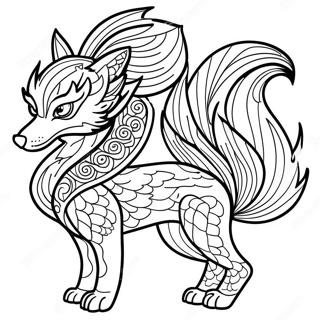 Nine Tailed Fox Coloring Page 18968-15862