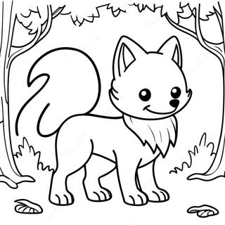 Mythical Nine Tailed Fox In Forest Coloring Page 18969-15865