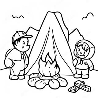 Cub Scout Campfire Scene Coloring Page 18979-15876