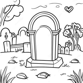 Graveyard Scene Coloring Page 18988-15878