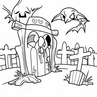 Haunted Graveyard Coloring Page 18989-15881