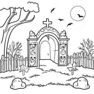 Haunted Graveyard Coloring Page 18989-15883