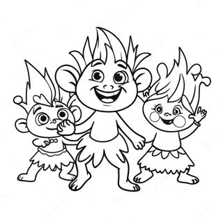 Happy Viva Trolls Dancing Coloring Page 18999-15889