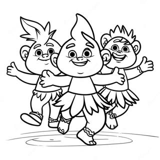 Happy Viva Trolls Dancing Coloring Page 18999-15890