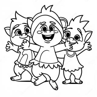 Happy Viva Trolls Dancing Coloring Page 18999-15891