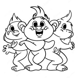 Happy Viva Trolls Dancing Coloring Page 18999-15892