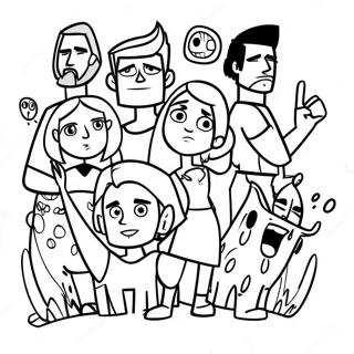 Total Drama Characters Coloring Page 19019-15905