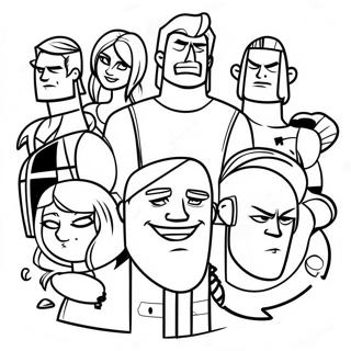 Total Drama Characters Coloring Page 19019-15906