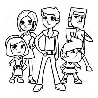 Total Drama Characters Coloring Page 19019-15908