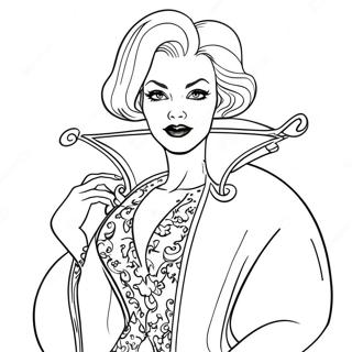 Cruella In Her Glamorous Outfit Coloring Page 19039-15921