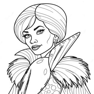 Cruella In Her Glamorous Outfit Coloring Page 19039-15923