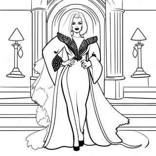 Cruella In Her Glamorous Outfit Coloring Page 19039-15924