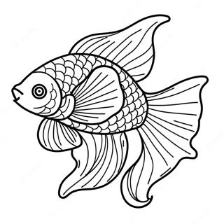 Colorful Beta Fish Swimming Coloring Page 19049-15929