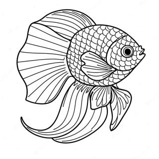 Colorful Beta Fish Swimming Coloring Page 19049-15930