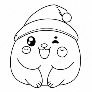 Cute Squishmallow With Santa Hat Coloring Page 19059-15937