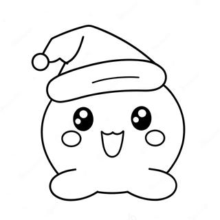 Cute Squishmallow With Santa Hat Coloring Page 19059-15938