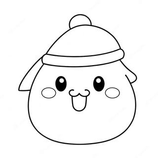 Cute Squishmallow With Santa Hat Coloring Page 19059-15939