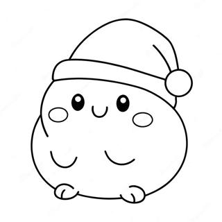 Cute Squishmallow With Santa Hat Coloring Page 19059-15940