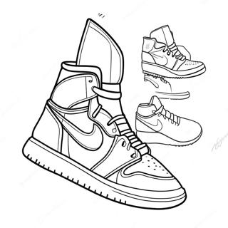 Air Jordan Sneakers In Action Coloring Page 19069-15946