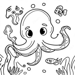 Playful Teenage Kraken Underwater Coloring Page 1912-1573