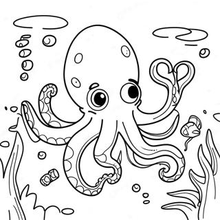 Playful Teenage Kraken Underwater Coloring Page 1912-1576