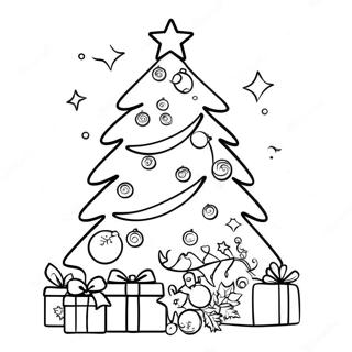 Christmas Tree With Colorful Ornaments Coloring Page 19138-15998