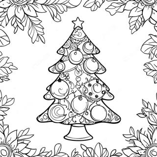 Christmas Tree With Colorful Ornaments Coloring Page 19138-15999