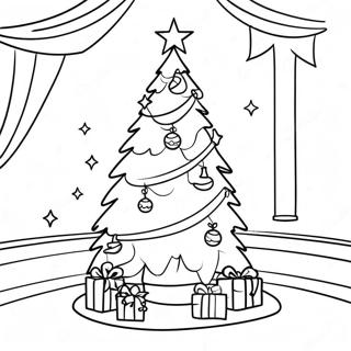 Elegant Christmas Tree With Twinkling Lights Coloring Page 19139-16001