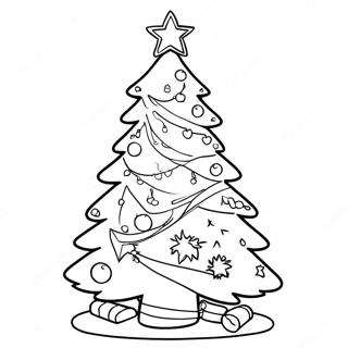 Elegant Christmas Tree With Twinkling Lights Coloring Page 19139-16002