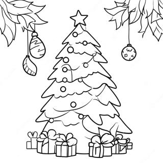 Elegant Christmas Tree With Twinkling Lights Coloring Page 19139-16003