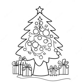 Elegant Christmas Tree With Twinkling Lights Coloring Page 19139-16004